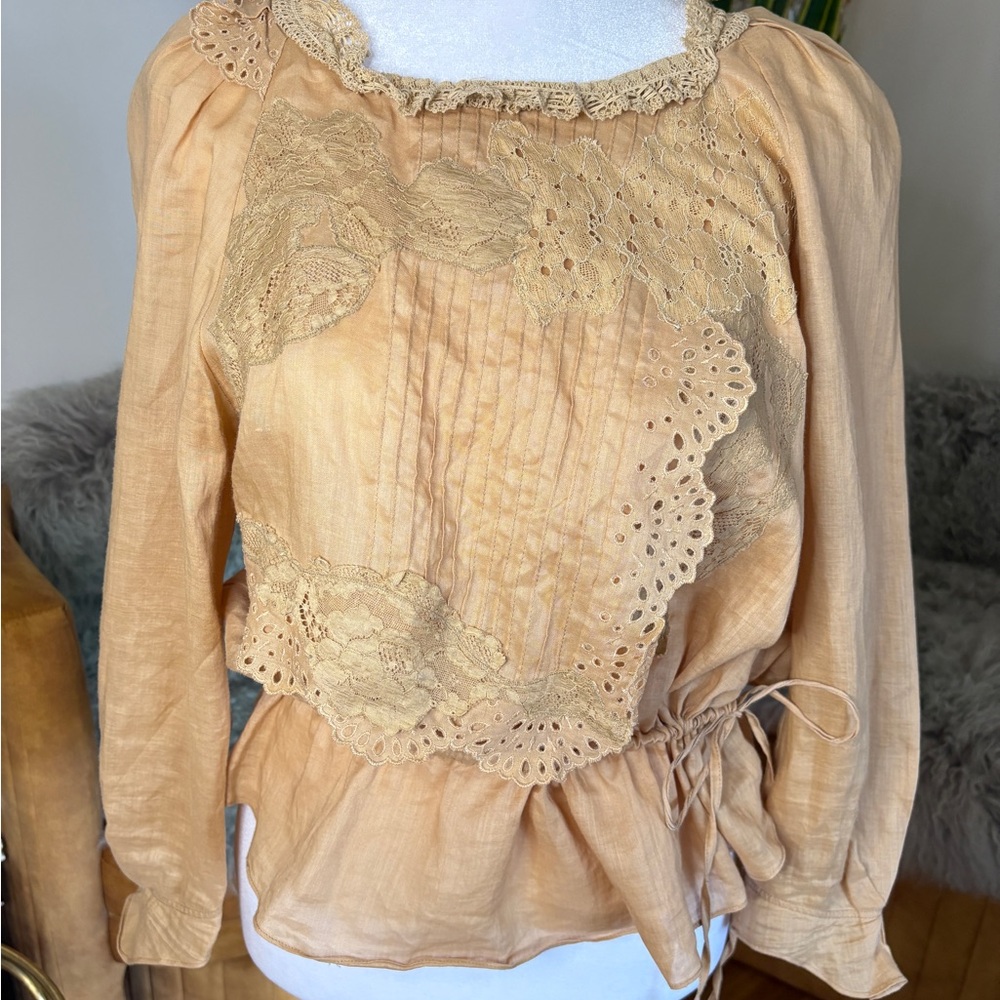 Vanessa Bruno Butter Yellow Lace Blouse